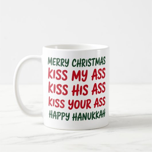 Kerstmis Grappig Prettig Kerstmis Sarcastisch Onbe Koffiemok (Links)
