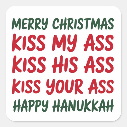 Kerstmis Grappig Prettig Kerstmis Sarcastisch Onbe Vierkante Sticker (Voorkant)