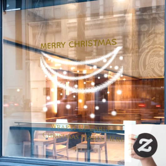 Kerstmis grappig raamsticker (Cafe Raam)