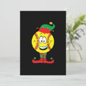 Kerstmis Grappig Softbal ELF Kerst Pyjama Matching Feestdagenkaart (Staand voorkant)