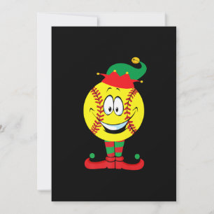 Kerstmis Grappig Softbal ELF Kerst Pyjama Matching Feestdagenkaart