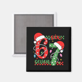 Kerstmis Grappig Zes Zeven 6 7 Meme Gen Alpha Jarg Magneet (Voorkant / Achterkant)