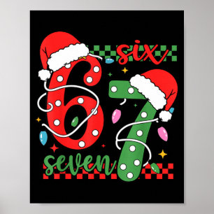 Kerstmis Grappig Zes Zeven 6 7 Meme Gen Alpha Jarg Poster