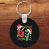 Kerstmis Grappig Zes Zeven 6 7 Meme Gen Alpha Jarg Sleutelhanger (Voorkant)
