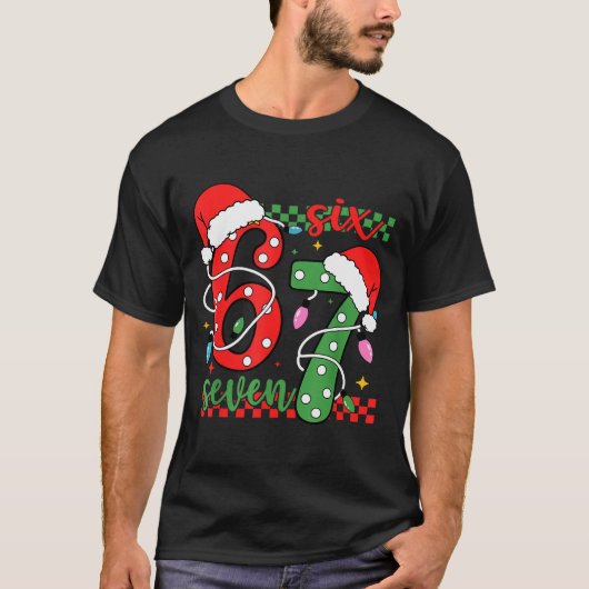 Kerstmis Grappig Zes Zeven 6 7 Meme Gen Alpha Jarg T-shirt (Voorkant)