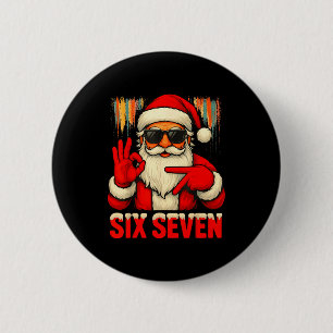 Kerstmis Grappig Zes Zeven 6 7 Meme Kerstman Manne Ronde Button 5,7 Cm