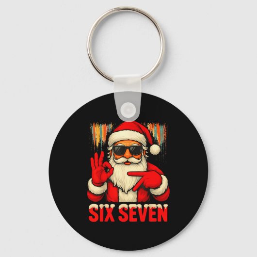 Kerstmis Grappig Zes Zeven 6 7 Meme Sinterklaas Ma Sleutelhanger (Voorkant)