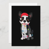 Kerstmis Grappige Boston Terrier Liefhebber Santa  Feestdagenkaart (Voorkant / Achterkant)