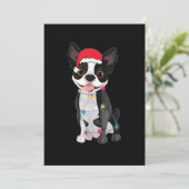 Kerstmis Grappige Boston Terrier Liefhebber Santa  Feestdagenkaart (Staand voorkant)