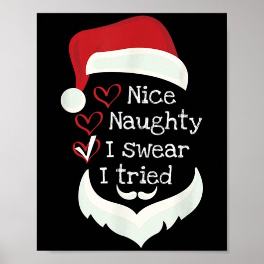 Kerstmis grappige checklist, leuk stout ik zweer h poster (Voorkant)