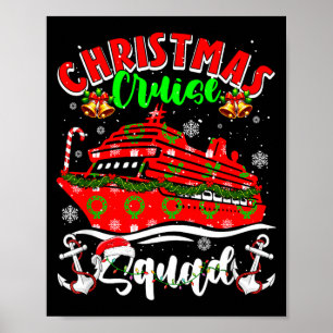 Kerstmis grappige cruise squad kleurrijke bloemige poster