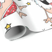 Kerstmis Grappige Dronken Kerstman Cartoon Cadeaupapier (Rol Hoek)