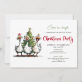 Kerstmis Grappige Excentrieke Gans Whimsical Feest Kaart (Voorkant)