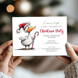 Kerstmis Grappige Excentrieke Gans Whimsische Fees Kaart