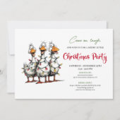Kerstmis Grappige Excentrieke Ganzen Whimsical Fee Kaart (Voorkant)
