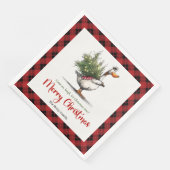 Kerstmis Grappige Gans Humor Whimsicale Servetten (Hoek)