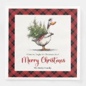 Kerstmis Grappige Gans Humor Whimsicale Servetten (Voorkant)