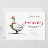Kerstmis Grappige Gans Minimalistische Cartoon Fee Kaart (Voorkant)