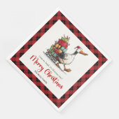 Kerstmis Grappige Gans Whimsical Minimaal Servette Servet (Hoek)