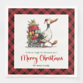 Kerstmis Grappige Gans Whimsical Minimaal Servette Servet (Voorkant)