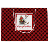 Kerstmis Grappige Gans Whimsical Minimal Cadeautas (Achterkant)