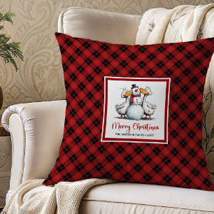 Kerstmis Grappige Gans Whimsisch Kussen Decoratie
