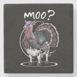 Kerstmis Grappige Kalkoen Koe Moe Herfst Stenen Onderzetter