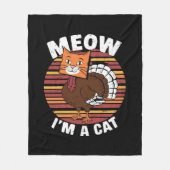 Kerstmis Grappige Kalkoen Nep Kat Retro Fleece Deken (Voorkant)