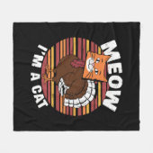 Kerstmis Grappige Kalkoen Nep Kat Retro Fleece Deken (Voorkant (Horizontaal))