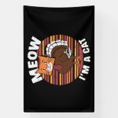 Kerstmis Grappige Kalkoen Nep Kat Retro  Spandoek (Verticaal)