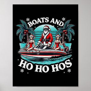 Kerstmis Grappige Kerstman Boten En Ho Ho Hos _1 Poster