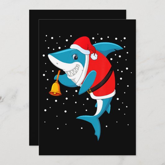 Kerstmis - Grappige Kerstmis Haai Feestdagenkaart (Voorkant / Achterkant)