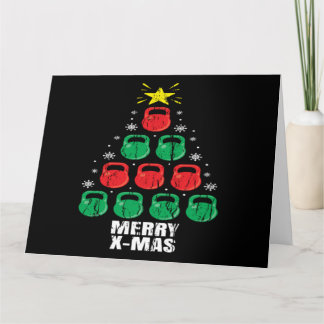 Kerstmis Grappige Kettlebells Kerstboom Vakantie W Kaart