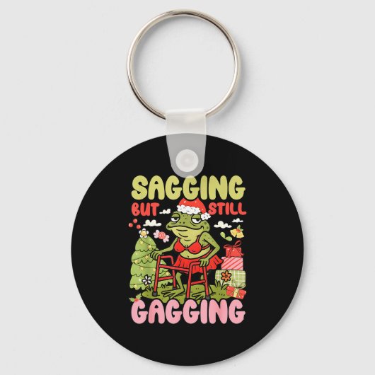 Kerstmis Grappige Kikker Meme Kerst Slappe Maar No Sleutelhanger (Voorkant)