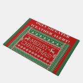 Kerstmis grappige Lelijke Sweater Deurmat Welkom m (Schuin)