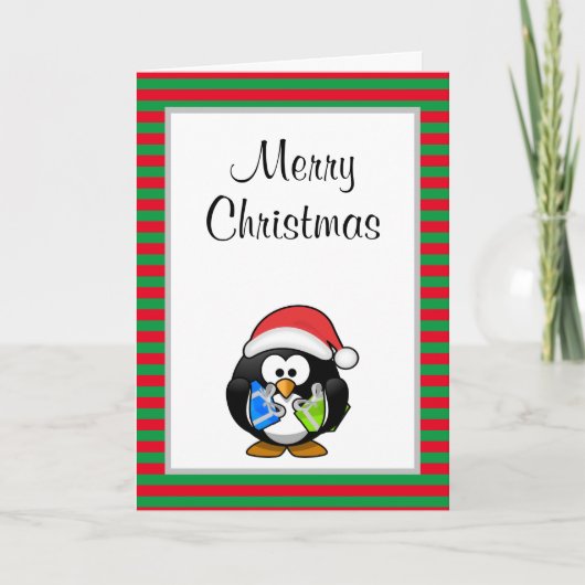 Kerstmis Grappige Pinguïn Kerstkaart Kaart (Voorkant)
