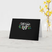 Kerstmis Grappige Pyjama's Laten we Kerstmis Viere Kaart (Gele Bloem)