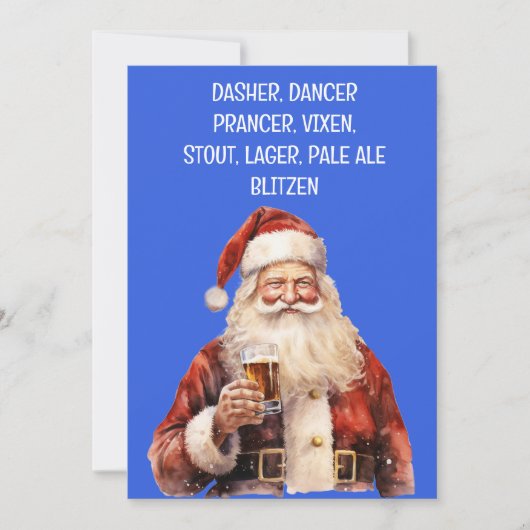 Kerstmis Grappige rendieren Namen Bier Feestdagenkaart (Voorkant)