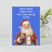 Kerstmis Grappige rendieren Namen Bier Feestdagenkaart (Staand voorkant)