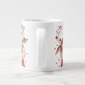 Kerstmis Grappige Rendierhoorns met Rode Ornamente Grote Koffiekop (Achterkant)