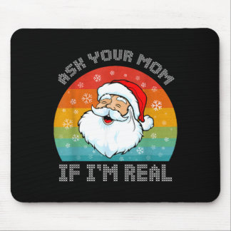 Kerstmis grappige retro-sinterklaas vraagt mama of muismat