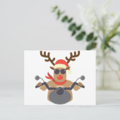 Kerstmis Grappige Rudolf Biker Motorcycle Feestdagenkaart (Staand voorkant)