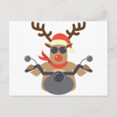 Kerstmis Grappige Rudolf Biker Motorcycle Feestdagenkaart (Voorkant)