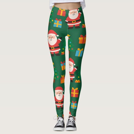 Kerstmis Grappige Sinterklaas  Leggings (Voorkant)