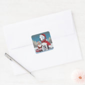 Kerstmis Great Dane Sticker (Envelop)