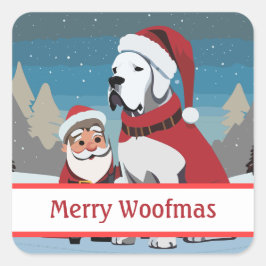 Kerstmis Great Dane Sticker Prettig Woofmas
