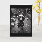 Kerstmis Great Dane Vangen Op Camera Kaart (Gele Bloem)