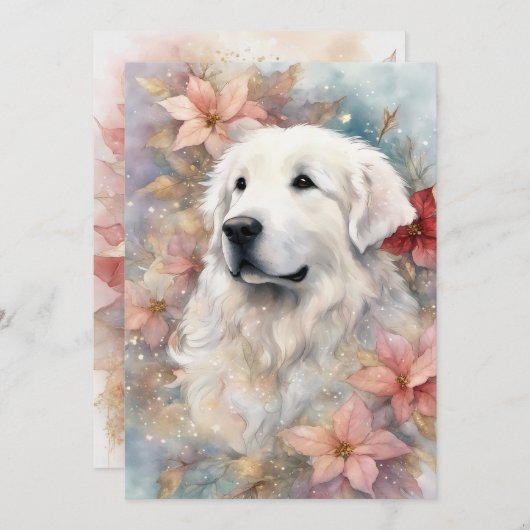 Kerstmis Great Pyrenees Plat Kerstkaart (Voorkant / Achterkant)