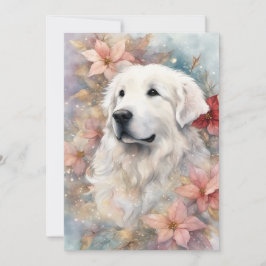 Kerstmis Great Pyrenees Platte Kerstkaart