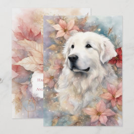 Kerstmis Great Pyrenees Platte Kerstkaart